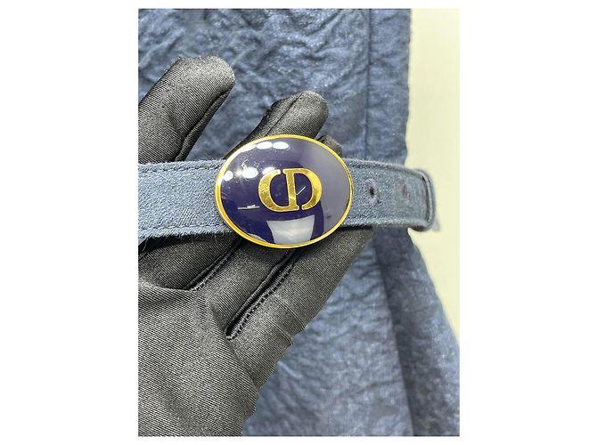 Dior Kleid Navy aus Wolle Ärmellos mit Gürtel - Ansicht 4