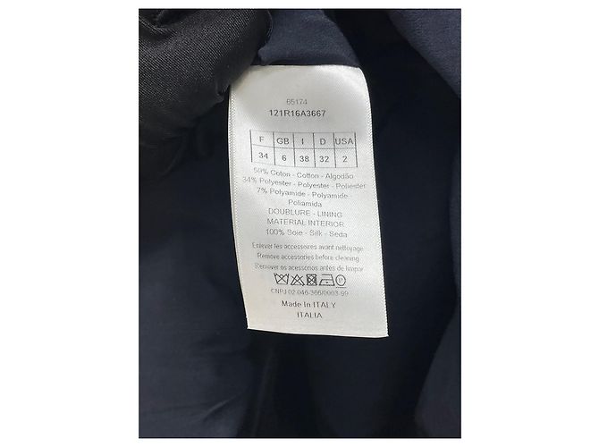 Dior Kleid Navy aus Wolle Ärmellos mit Gürtel - Ansicht 8