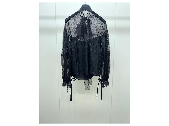 Camicia Dior in seta e pizzo nero - vista 2