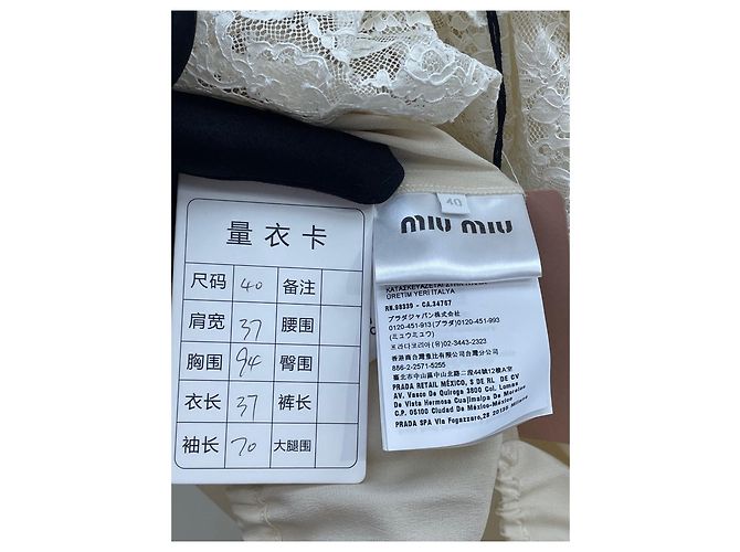 Camisa Miu Miu de seda ecru - vista 5