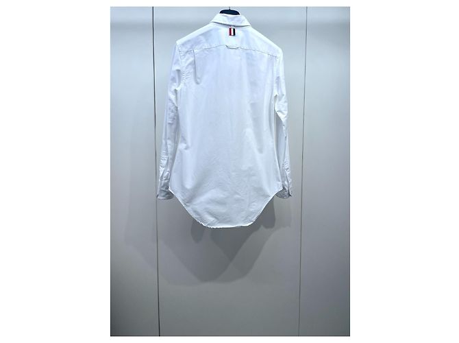 Thom Browne Weißes Baumwollhemd Slim Fit - Ansicht 2