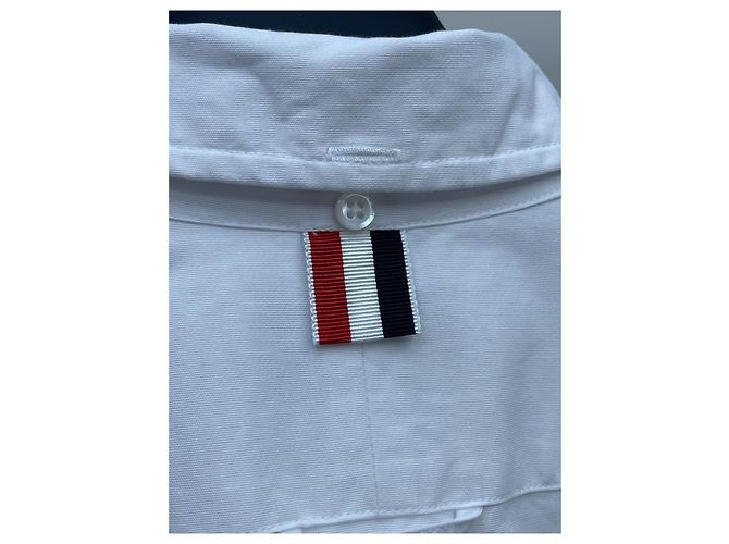 Thom Browne Weißes Baumwollhemd Slim Fit - Ansicht 4