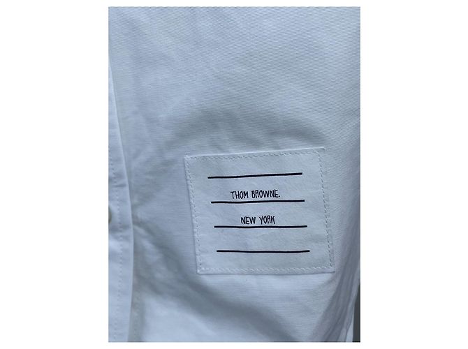 Thom Browne Weißes Baumwollhemd Slim Fit - Ansicht 8