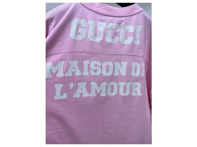 Top Gucci Rosa de Algodón Manga Corta - vista 3