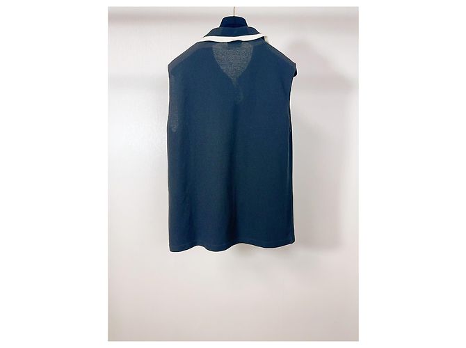 Autre Marque Polo sin mangas bordado Saint Laurent de algodón negro - vista 2