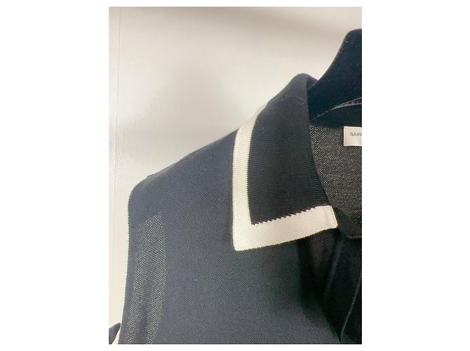 Autre Marque Polo sin mangas bordado Saint Laurent de algodón negro - vista 3