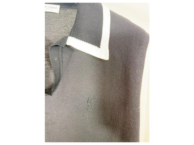 Autre Marque Polo sin mangas bordado Saint Laurent de algodón negro - vista 6