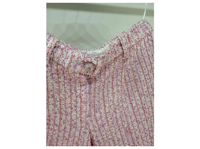 Shorts Chanel em tweed rosa - vista 2