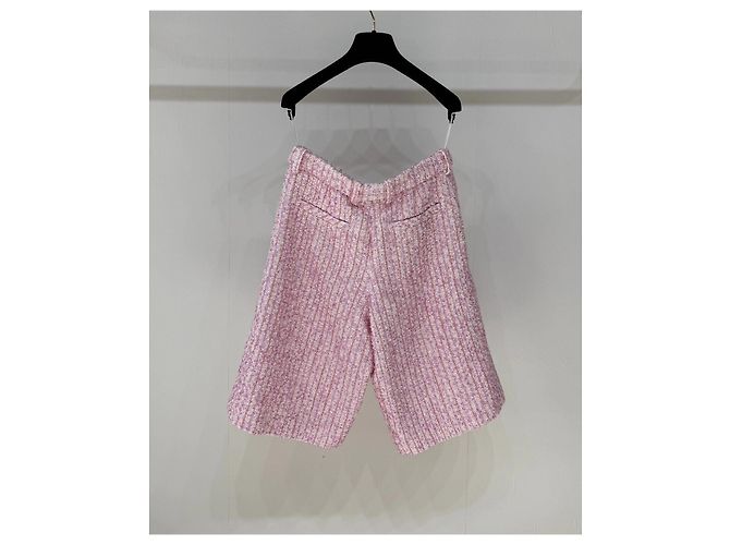 Shorts Chanel em tweed rosa - vista 6
