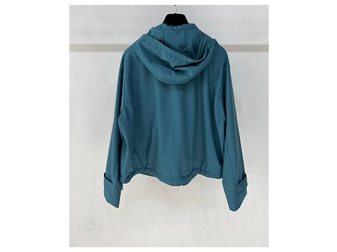 Chaqueta Loro Piana Turquesa de Poliamida Oversize con Capucha - vista 2
