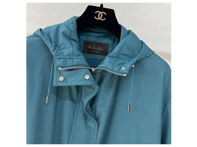 Chaqueta Loro Piana Turquesa de Poliamida Oversize con Capucha - vista 3