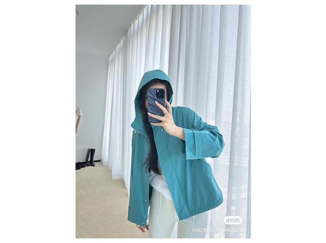 Chaqueta Loro Piana Turquesa de Poliamida Oversize con Capucha - vista 6