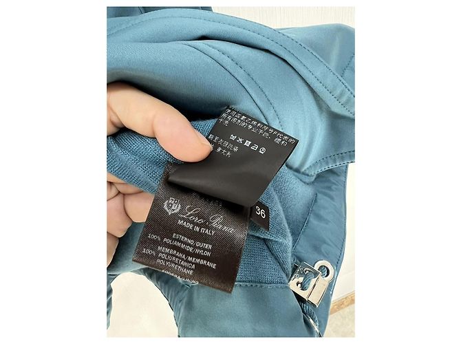 Chaqueta Loro Piana Turquesa de Poliamida Oversize con Capucha - vista 7