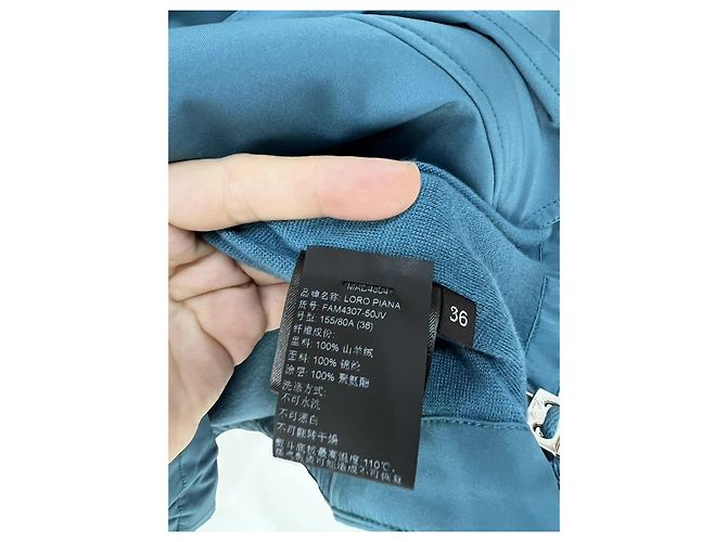 Chaqueta Loro Piana Turquesa de Poliamida Oversize con Capucha - vista 8