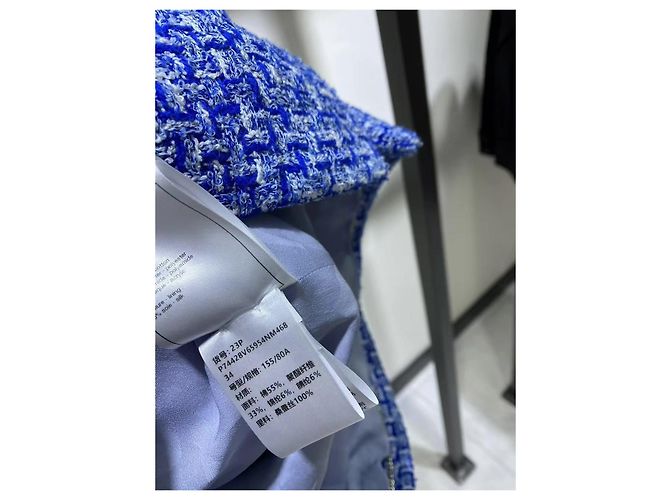 Chaqueta Chanel de tweed azul talla 34 - vista 8