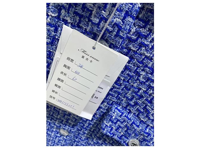 Chaqueta Chanel de tweed azul talla 34 - vista 9
