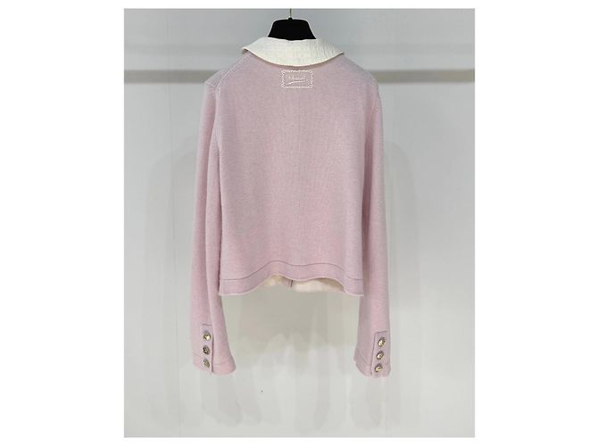 Chanel Strickjacke aus Rosa Kaschmir - Ansicht 7