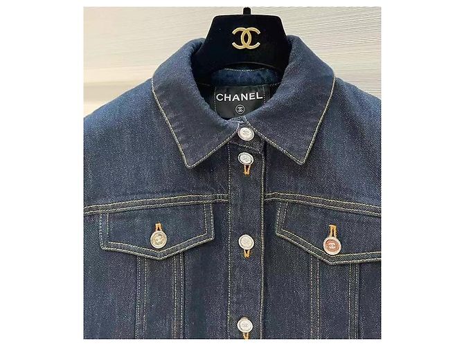 Chanel Jeansjacke Blau Grösse 36 - Ansicht 2