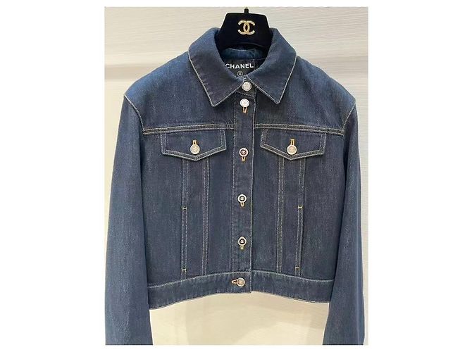 Chanel Jeansjacke Blau Grösse 36 - Ansicht 4