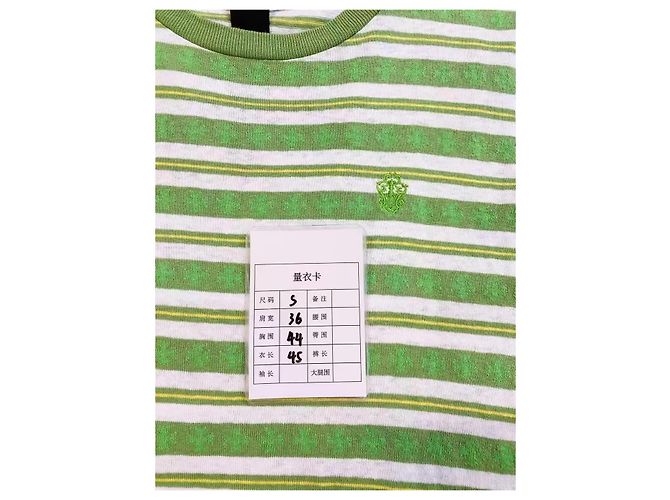 Top Chrome Hearts Rayado de Algodón Verde - Ansicht 7