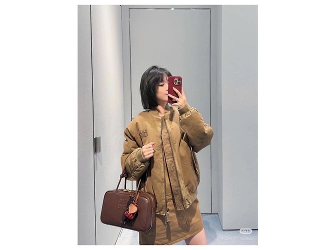 Miu Miu Jacke aus gesteppter Baumwolle Khaki - Ansicht 7