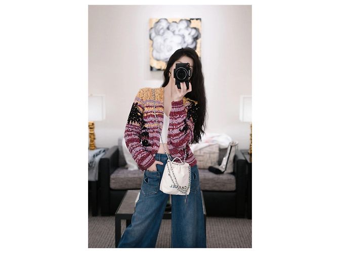 Chanel Color-Block Cardigan mit Paillettenstickerei - Ansicht 7