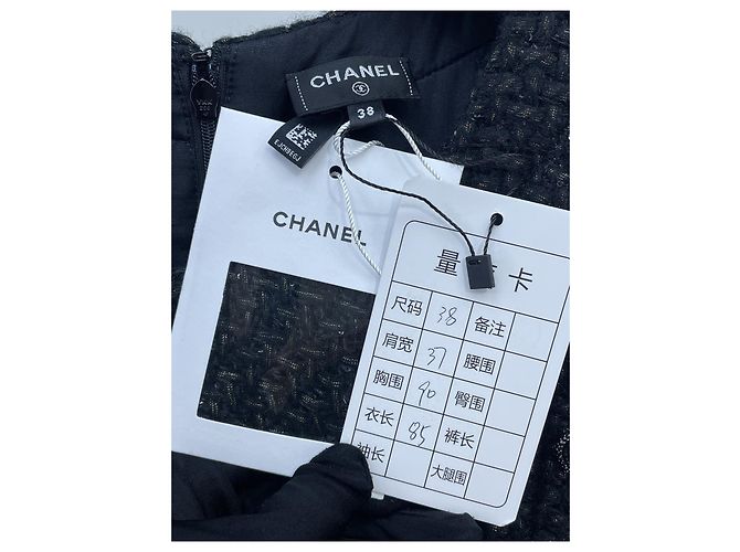 Vestido Chaleco Chanel de Tweed Negro - vista 2