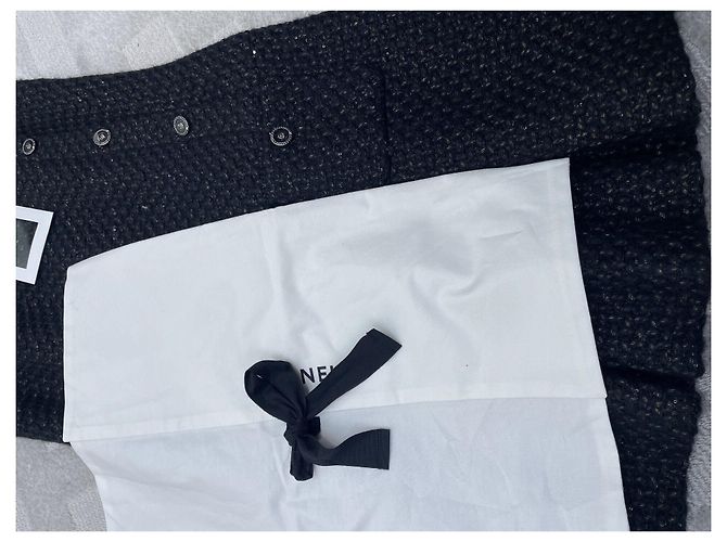Vestido Chaleco Chanel de Tweed Negro - vista 8