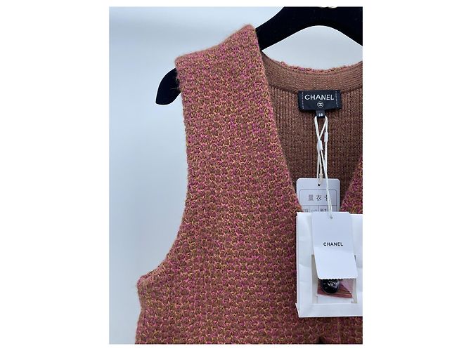 Chanel Weste aus Wolle Orange Mix - Ansicht 3