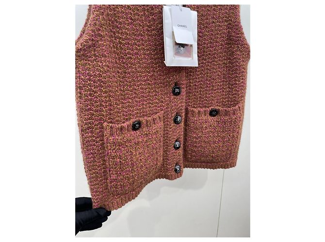 Chanel Weste aus Wolle Orange Mix - Ansicht 5