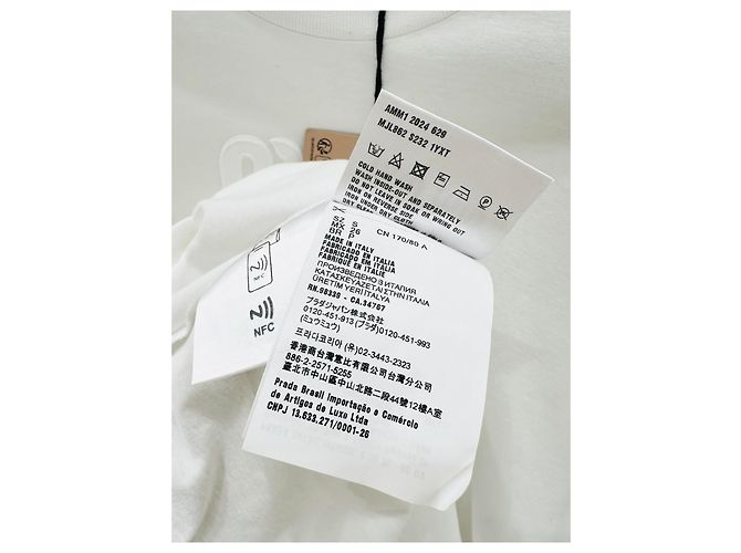 Top Miu Miu in Cotone Bianco con Logo Ricamato - vista 7