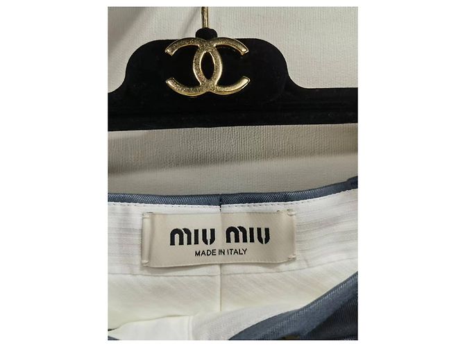 Pantaloncini Miu Miu in cotone patchwork a scacchi - vista 3