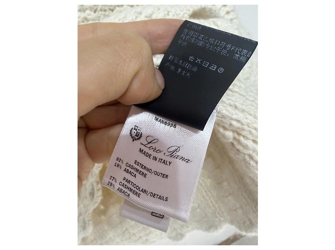Loro Piana Cashmere Häkelstricktop Ecru M - Ansicht 5