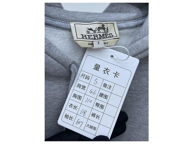 Top con Capucha Hermès de Algodón Gris - vista 5