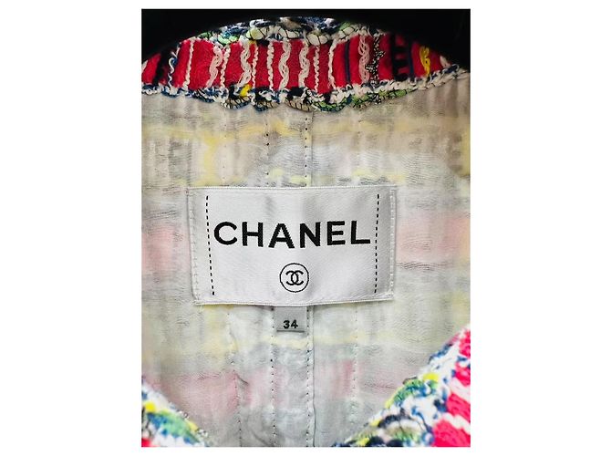 Giacca Chanel in tweed multicolore - vista 7