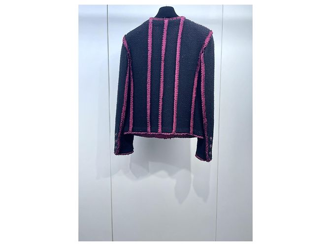Chanel Wool Jacket Black and Pink - view 2