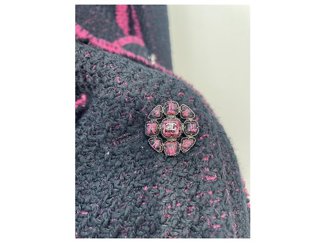 Chanel Wool Jacket Black and Pink - view 4