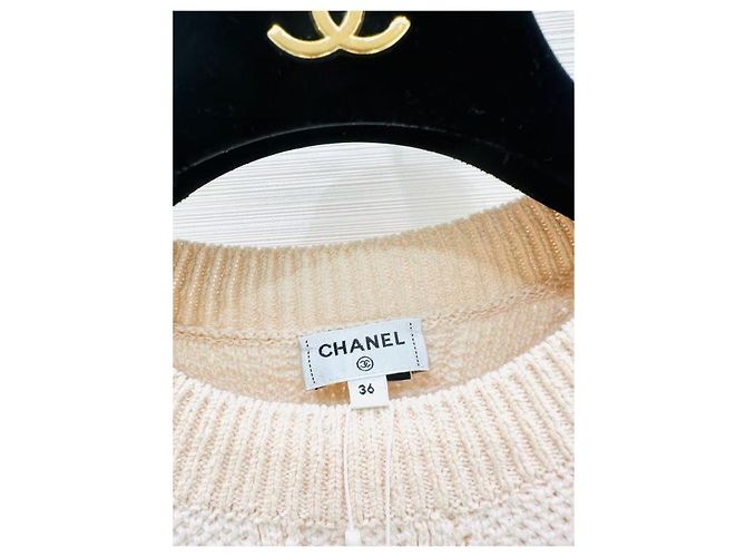 Chanel Camellia Strickpullover beige Baumwolle - Ansicht 2
