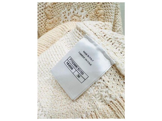 Chanel Camellia Strickpullover beige Baumwolle - Ansicht 7