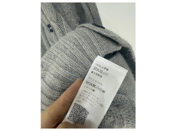 Céline Triomphe Zopfstrick Pullover aus Kaschmir Grau - Ansicht 6