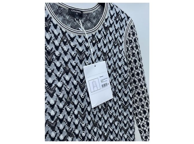 Chanel Castle Montex Stickerei Wolle Strickwaren mit Pailletten - Ansicht 5