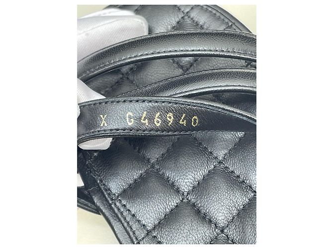 Sandali Chanel Neri in Tessuto con Nastro Double C Taglia 36 - vista 5