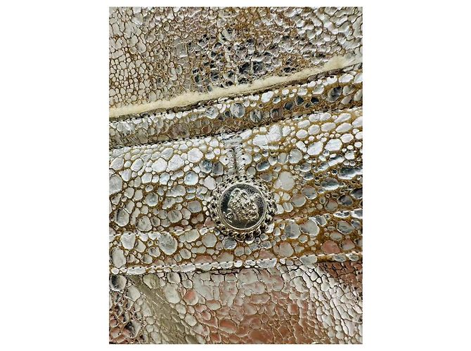 Chanel Weste Silber Leder mit Pelz - Ansicht 5