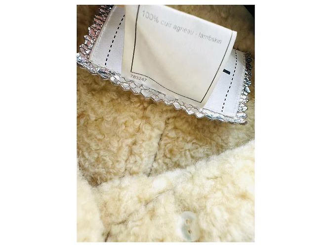 Chanel Weste Silber Leder mit Pelz - Ansicht 6