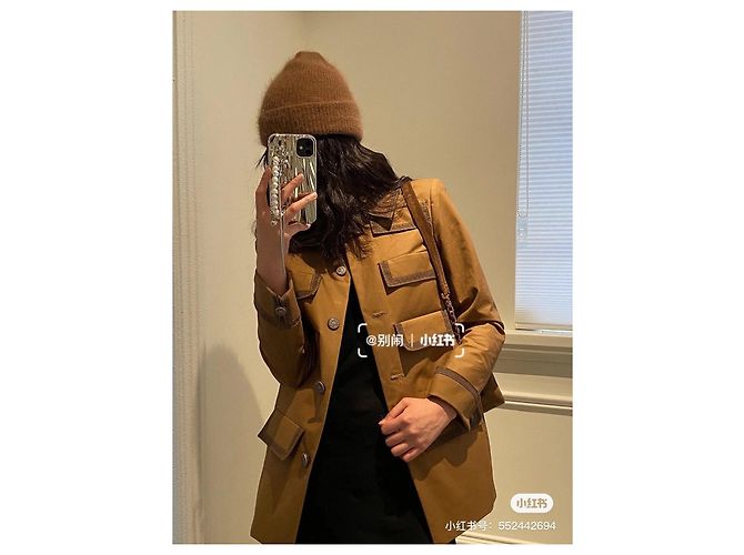 Chaqueta Chanel Camel de Algodón Talla 36 - vista 7
