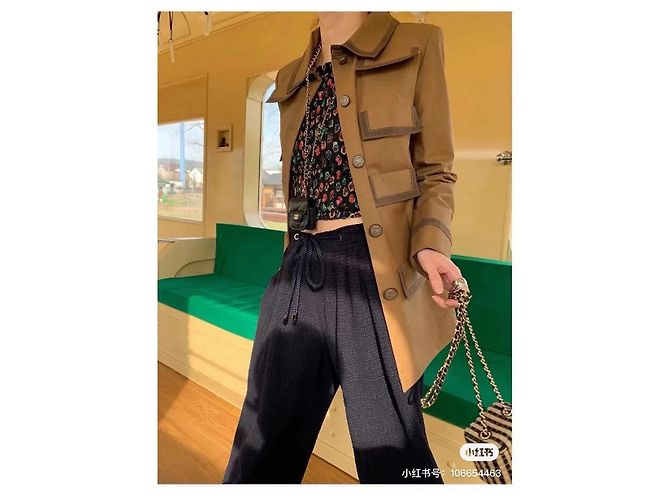 Chaqueta Chanel Camel de Algodón Talla 36 - vista 9