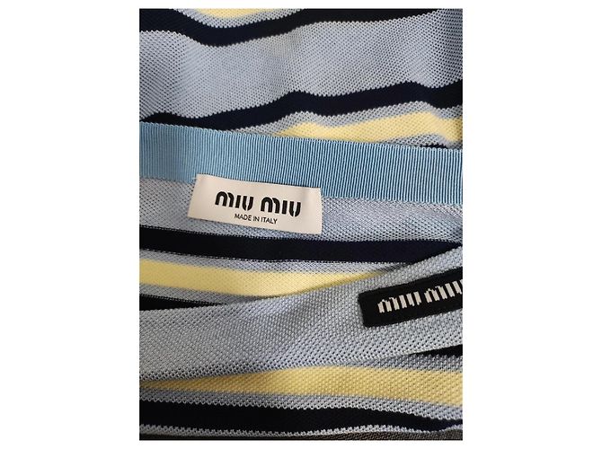 Falda de punto Miu Miu a rayas azules y blancas - vista 3