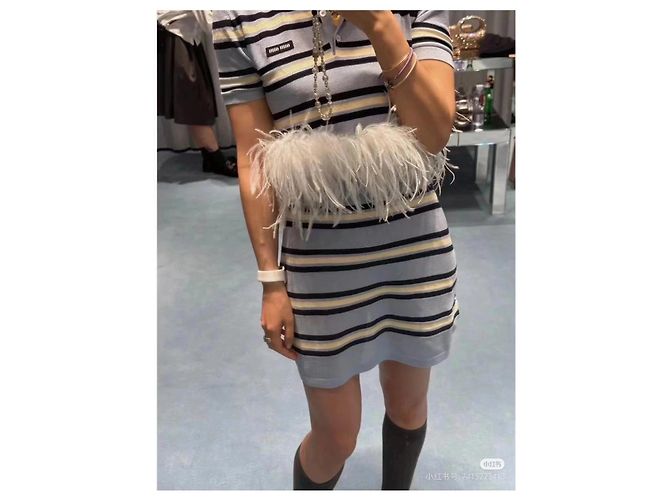 Falda de punto Miu Miu a rayas azules y blancas - vista 7