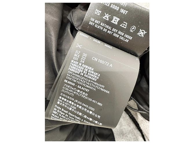 Miu Miu Oversized Fleecejacke mit Pelzkragen Grau - Ansicht 6