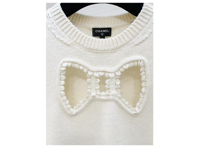 Chanel Strickpullover aus Kaschmir Ecru Gr. 36 - Ansicht 5